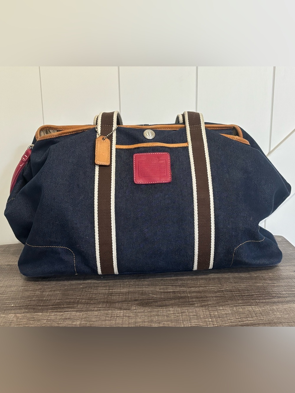 EUC Vintage Coach Hampton Denim Weekender Tote